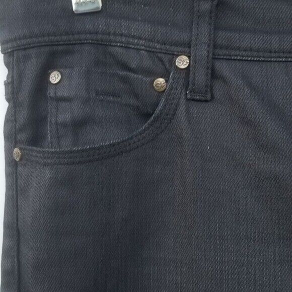 GF Ferre Black Coated Wide Leg Jeans Size 31 Low Rise GianFranco - Picture 10 of 13